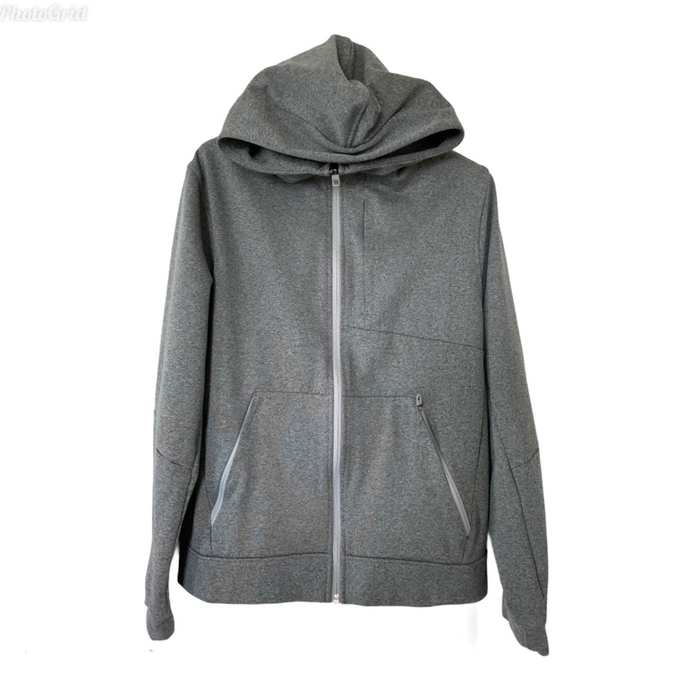 Lululemon Mens jacket M gray hood full zip euc